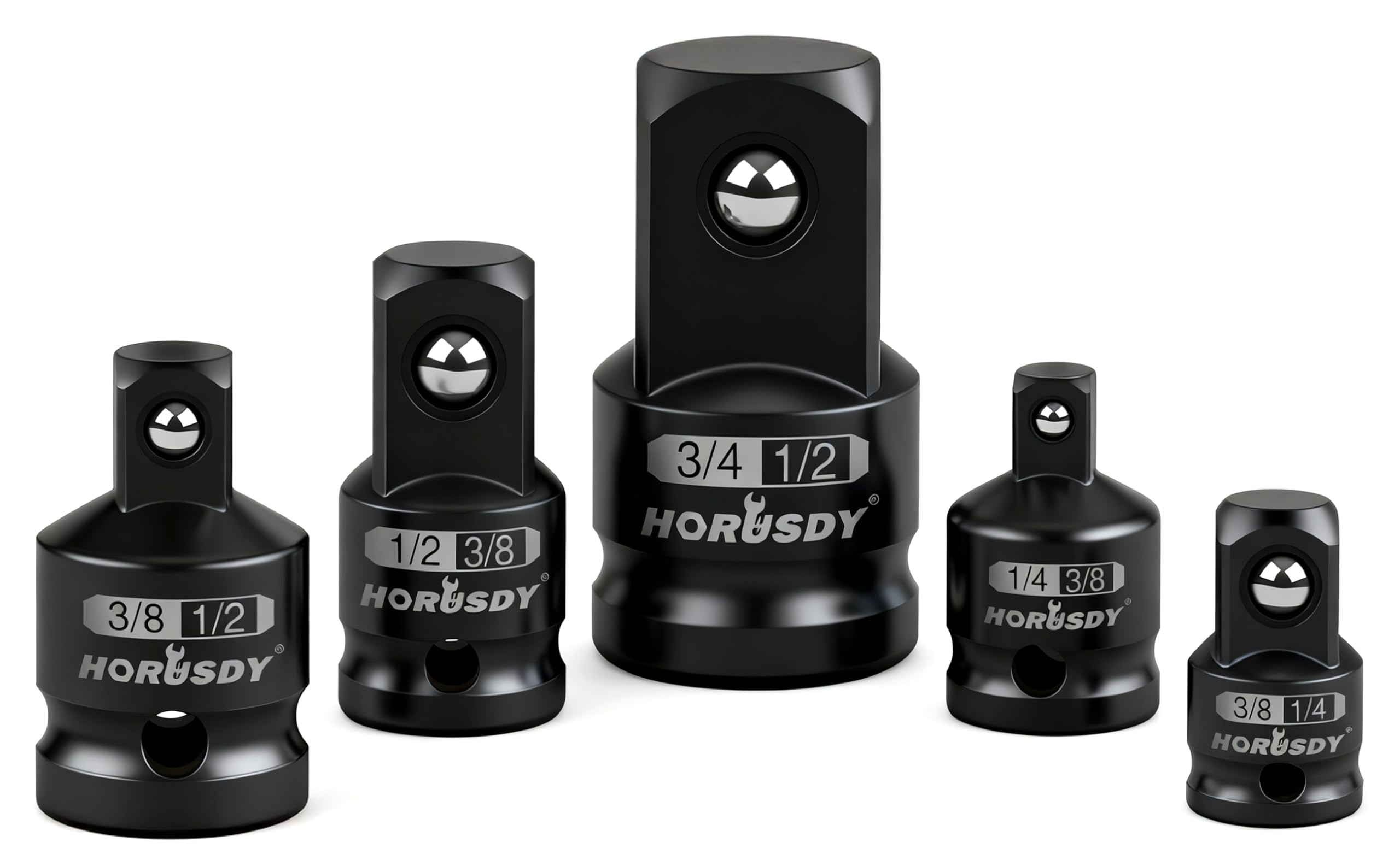 HORUSDY 5-Piece Impact Socket Adapter and Reducer Set, 1/4-Inch