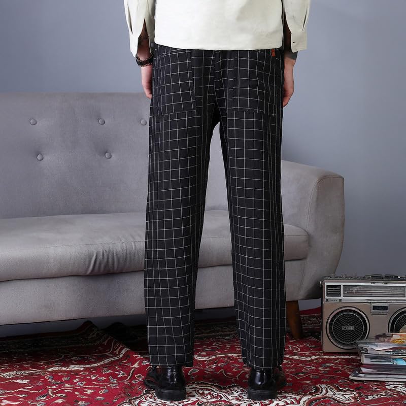Image of CAHOOT Men'sTrousers for Casual Wear | Mid-Rise | Straight Fit | Drawstring Closure | Trousers Crafted with Comfort Fit for Everyday Wear