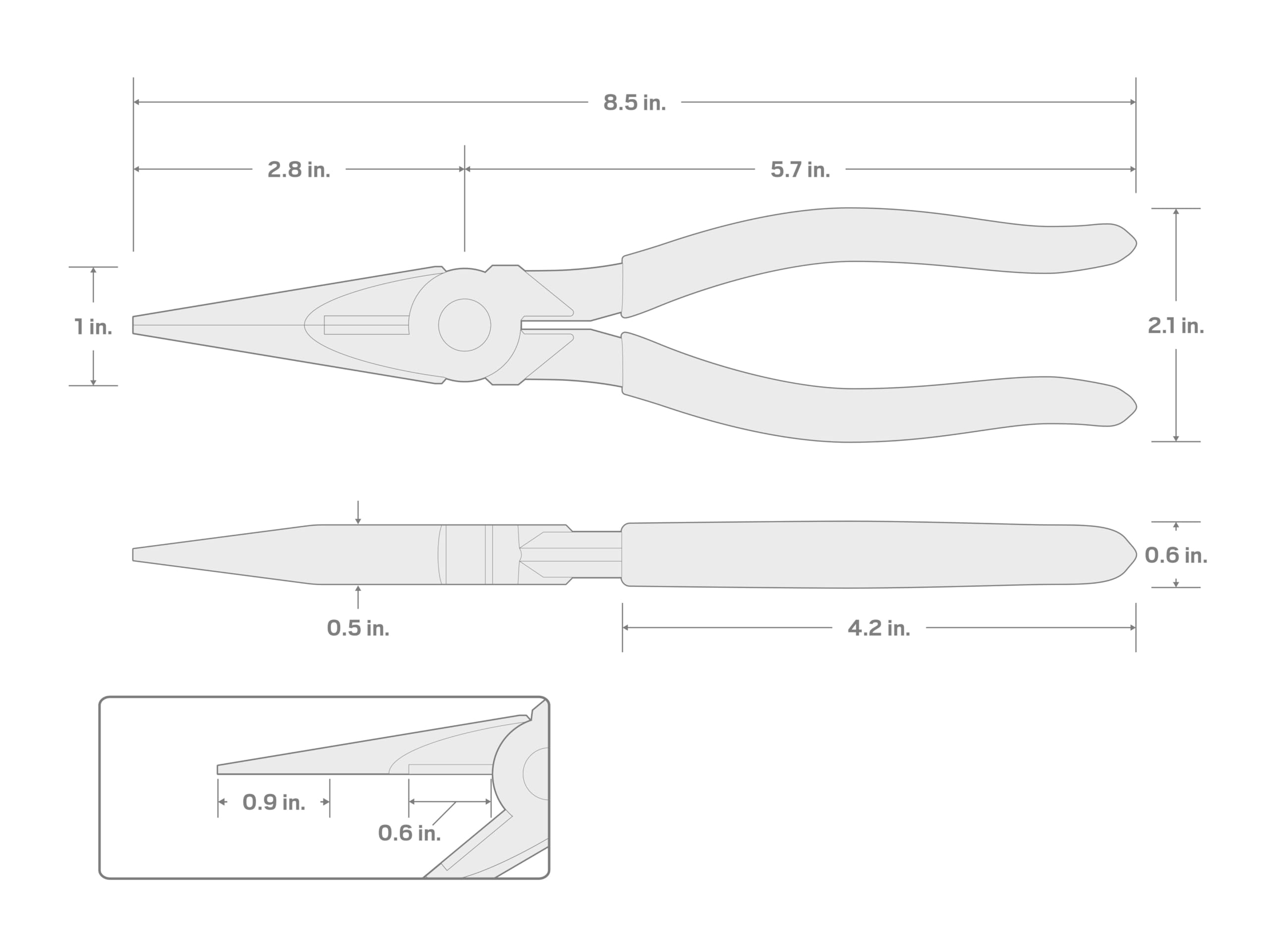 TEKTON Szczypce z długim nosem 20 cm | PGF10008