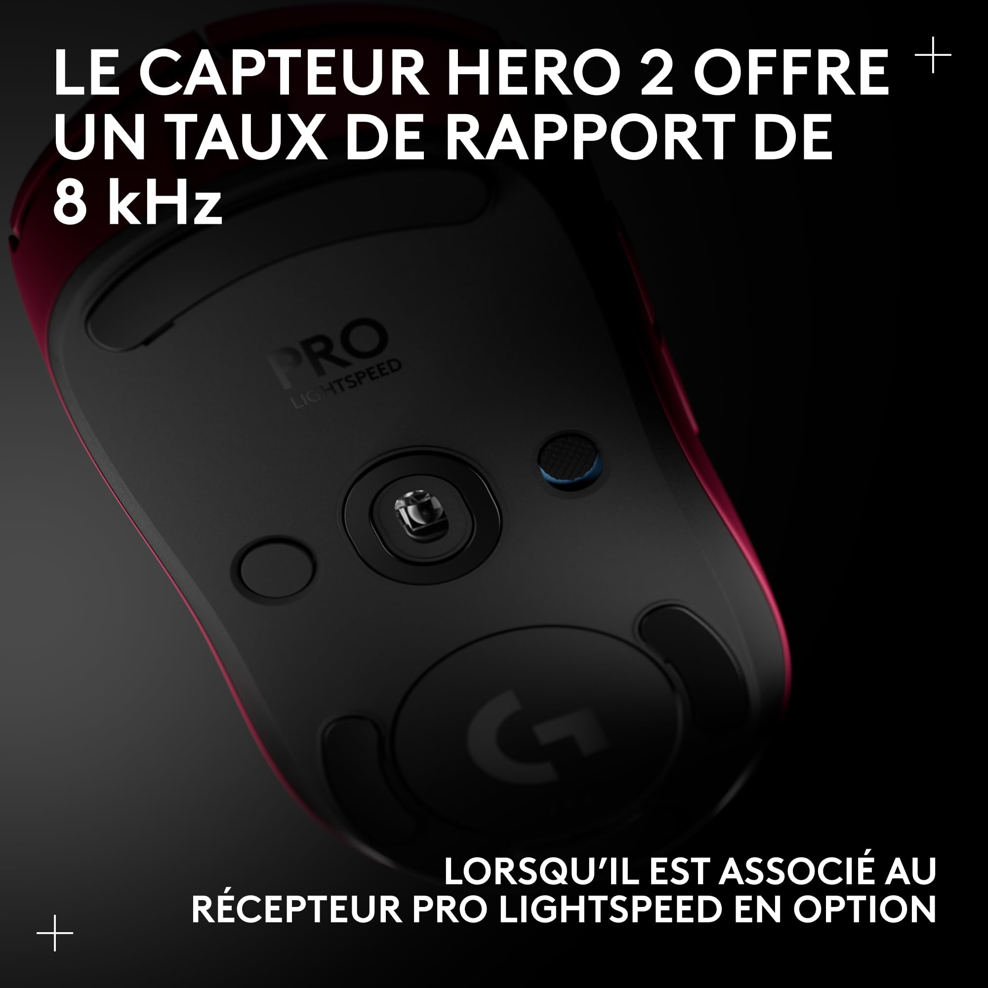 Logitech G Souris de Jeu sans Fil Pro 2 Lightspeed, jusqu'à 4 Boutons latéraux magnétiques Personnalisables et commutables, Chargeur USB-C, capteur 32k DPI pour pour PC/Mac.