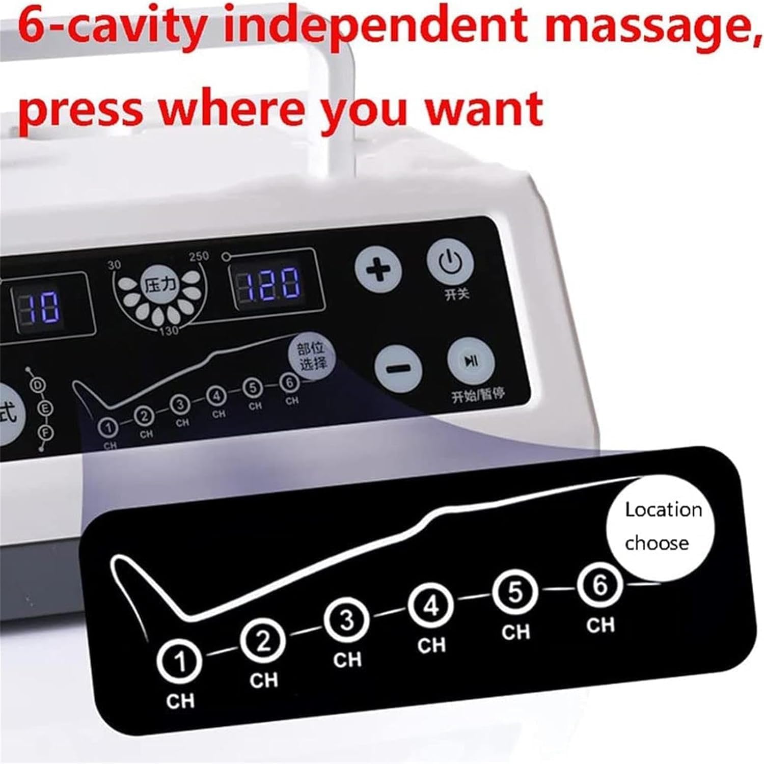Massaggiatore Elettrico A Compressione D'Aria Per Le Gambe - 6 Camere D'aria Pressoterapia Linfodrenaggio, Allevia I Dolori Alle Gambe Con Migliora La Circolazione,Con Telecomando