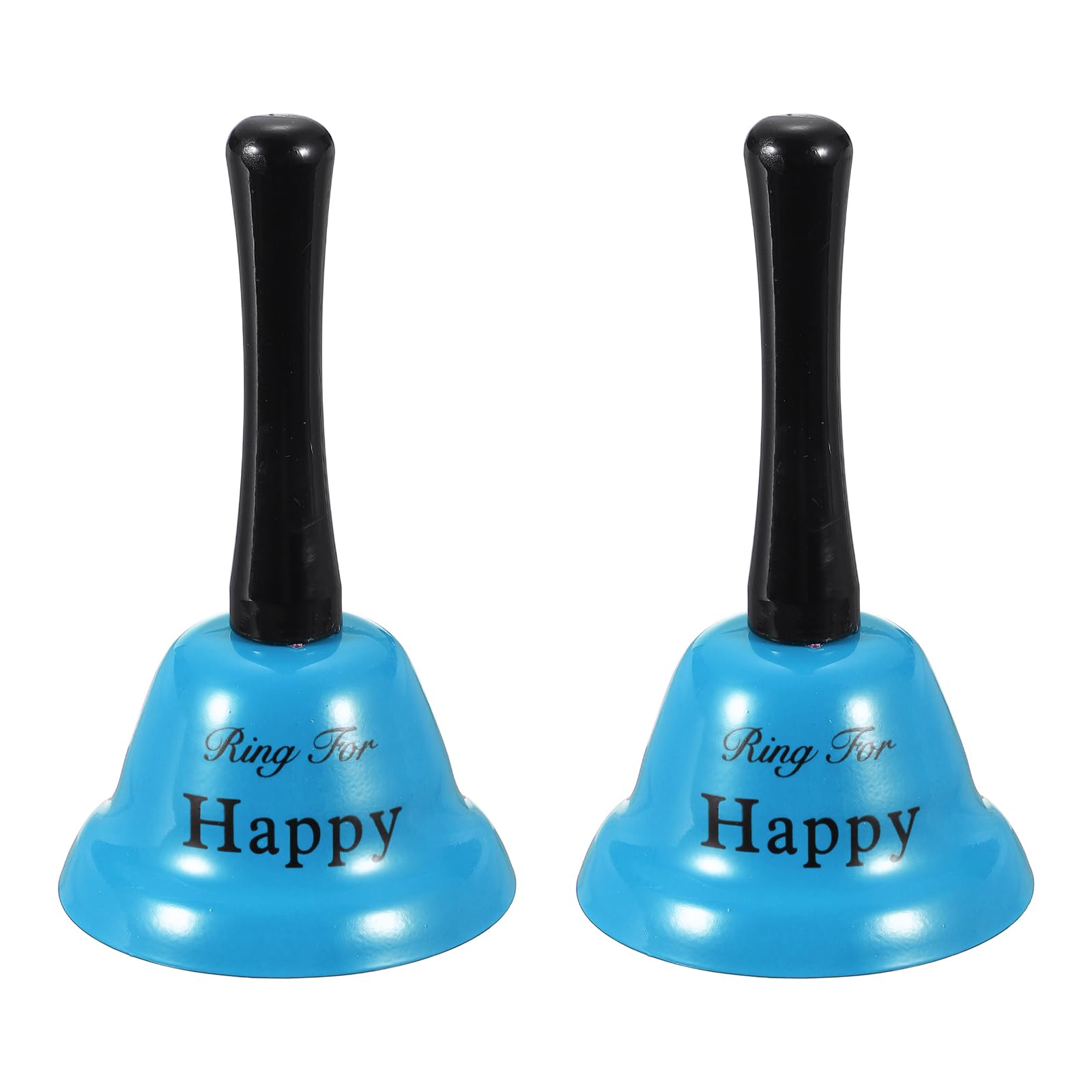 PATIKIL 2Pcs Hand Bell, 3" Small Service Call Bell for Restaurant(Happy, Blue)