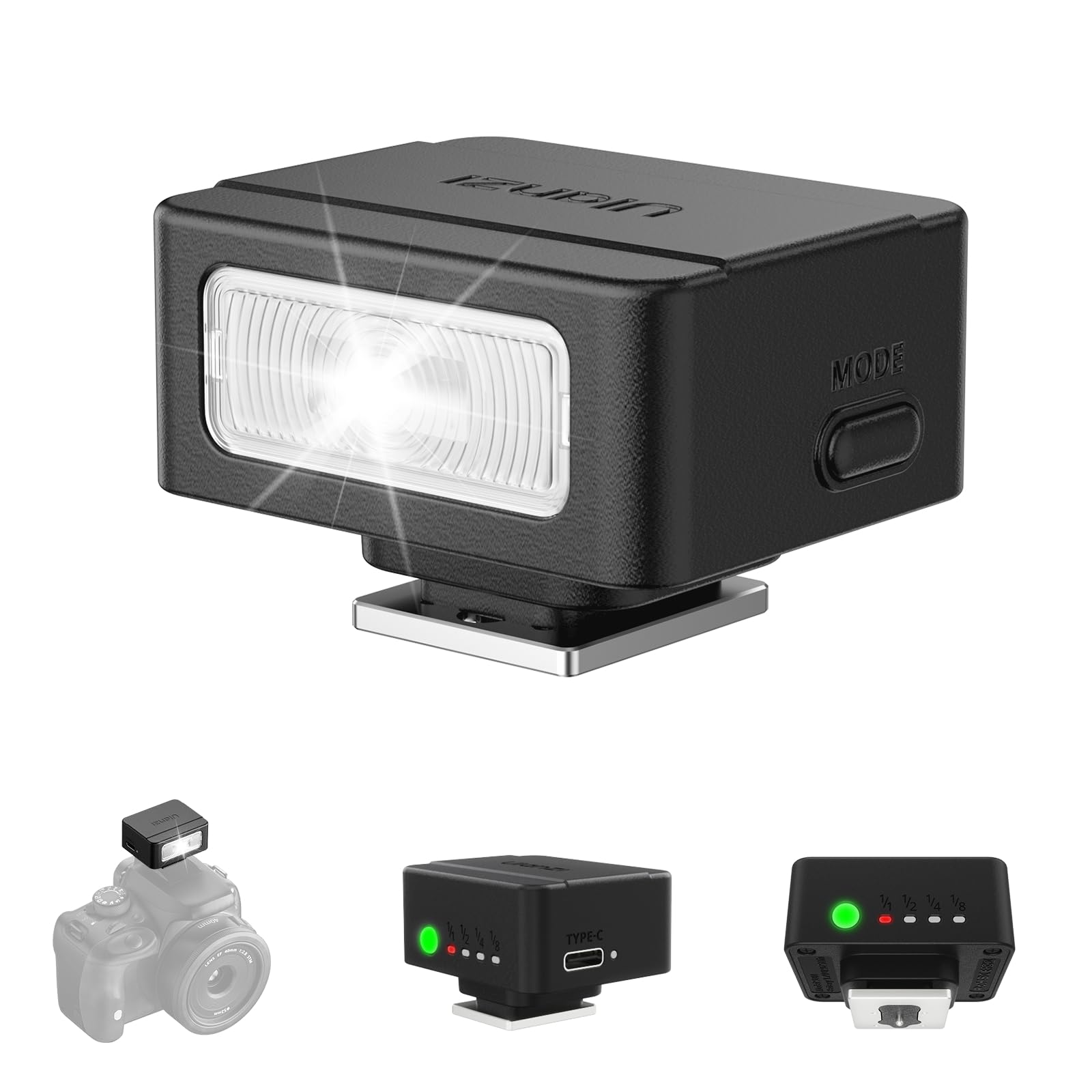 ULANZI SL01 Mini Flash Speedlite, GN8 6500K Camera Flash Light for Canon Fuji Sony Nikon and Other SLR Digital Compact Micro Single Retro Camera, 4 Power Level Mini Camera Flash Speedlight Photography