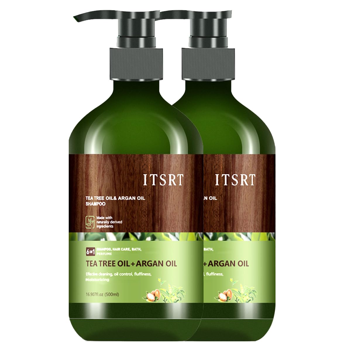 Shampoo for Hair Growth - Tea Tree with Rosemary, Root Activator Shampoo, Effectively Remove Dandruff and Prevent Hair Loss for Women and Men - 2Pcs - 16.9 Fl Oz/500ML