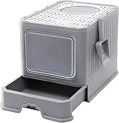 Caixa de Areia Fechada para Gatos, Banheiro Sanitário com Pá, Toalete para Felinos