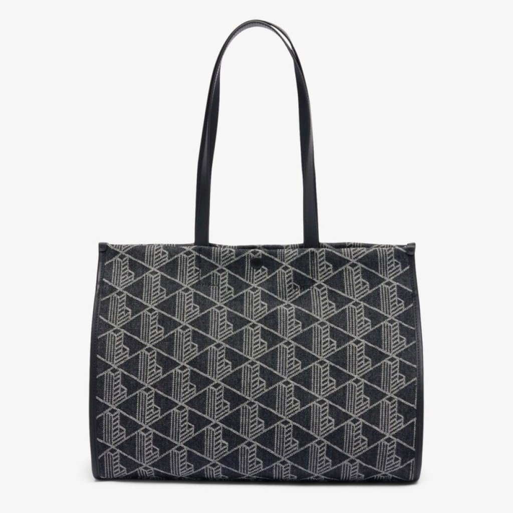 Lacoste Bolsa de reportero para hombre, mono jacquard denim negro