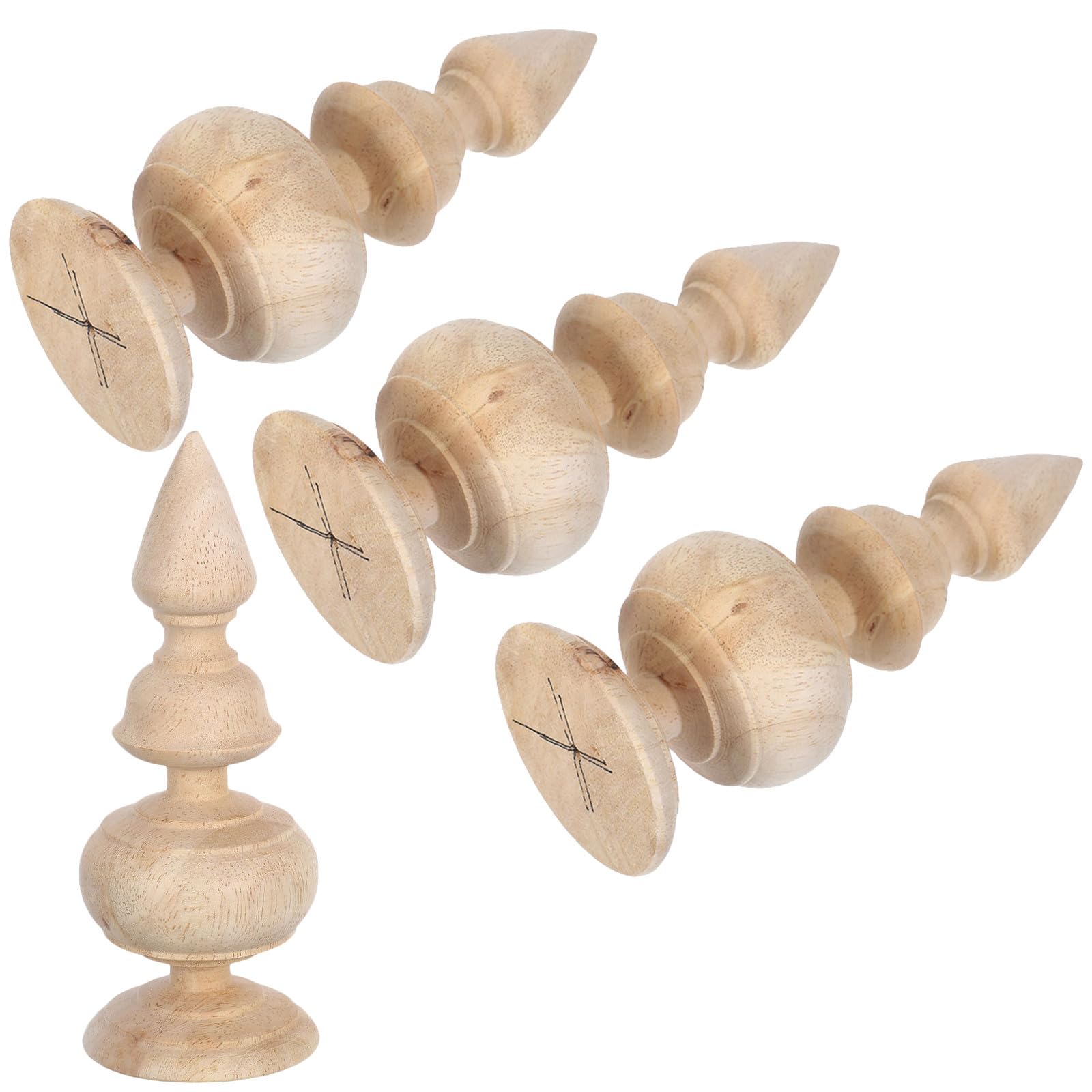 Remates de madera maciza kaki decorativos para mejoras del hogar y manualidades
