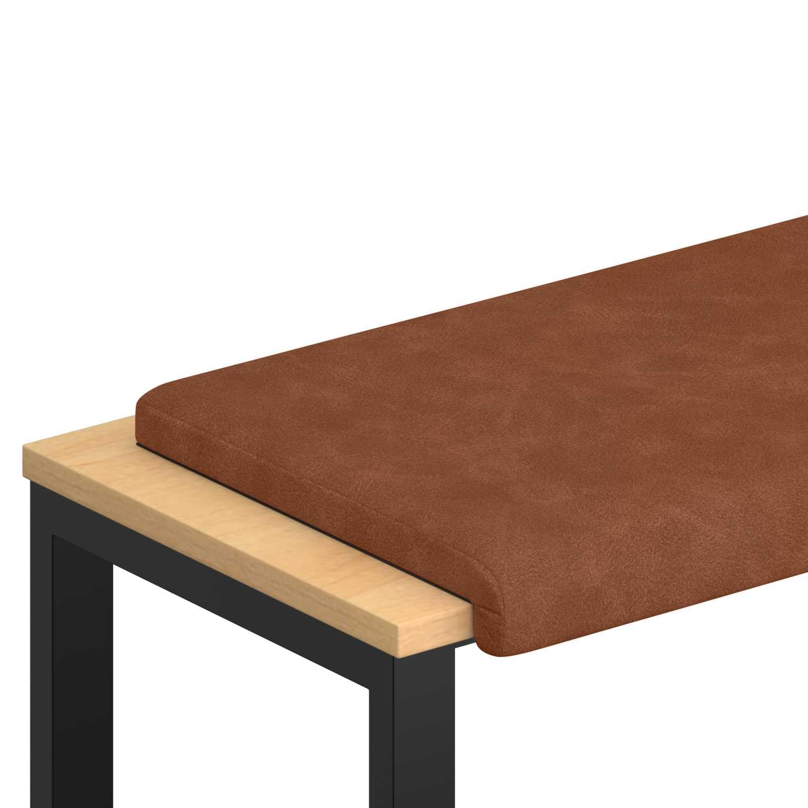 Poduszka na ławkę w kształcie litery L sztuczna skóra brązowa 35 cm | Wypełnienie pianką, podstawa z materiału drewnopochodnego, antypoślizgowa, do przedpokoju i salonu