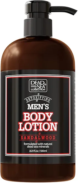 Dead Sea Collection Sandalwood Men's Body Lotion - Sandalwood Oil and Dead Sea Minerals - Maximum Hydration Nourishing Moisturizing Lotion for Men - 16.9 Fl Oz Bottle
