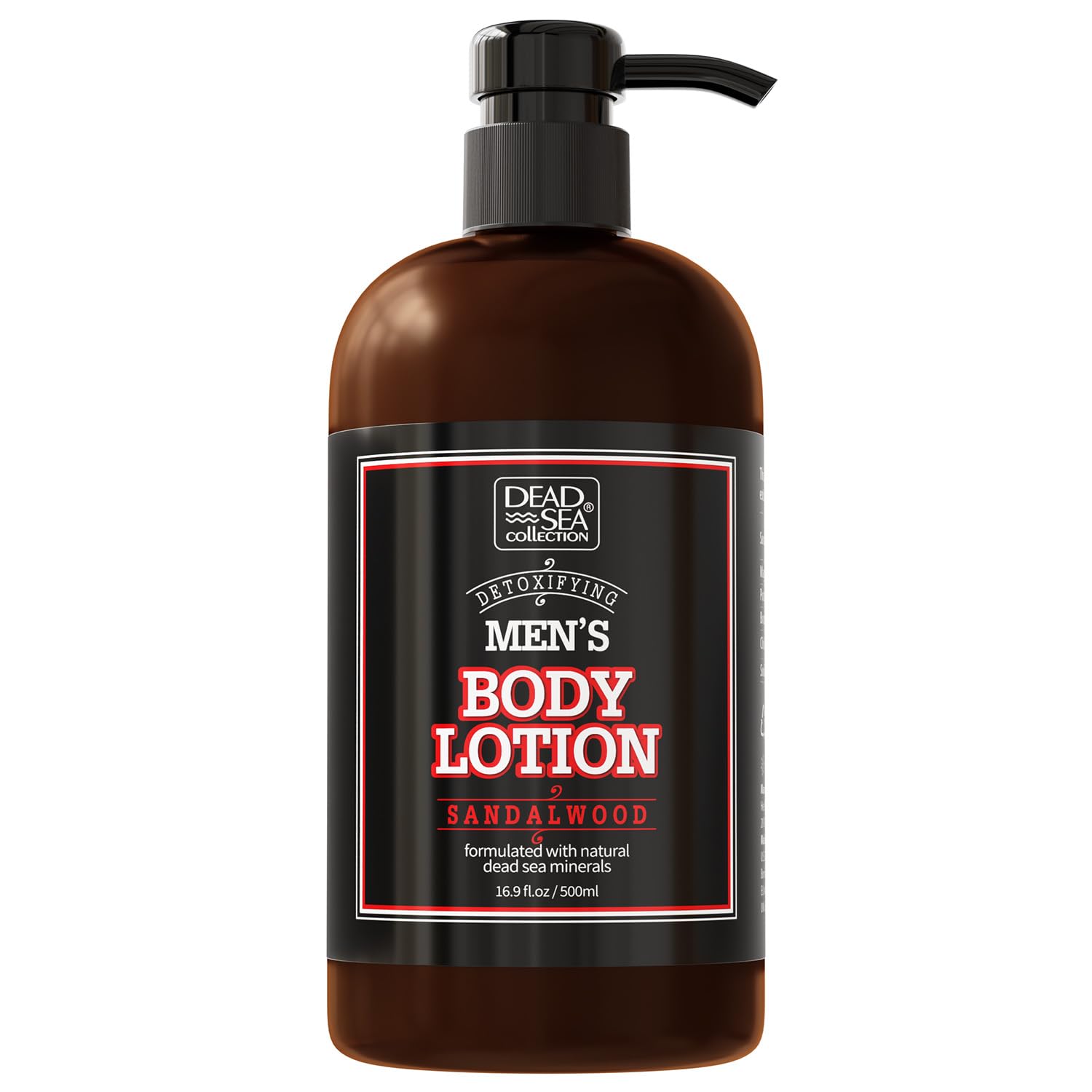 Dead Sea CollectionSandalwood Men's Body Lotion - Sandalwood Oil and Dead Sea Minerals - Maximum Hydration Nourishing Moisturizing Lotion for Men - 16.9 Fl Oz Bottle