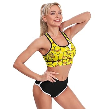 Amazon | [MXN] スポーツブラ 面白い 黄色い アヒル レディース