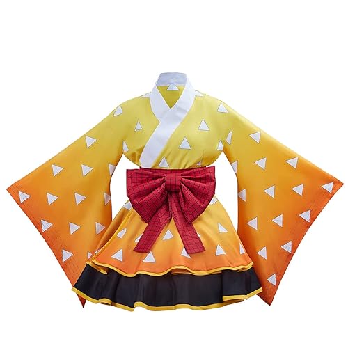 1791's lady Kamado Tanjirou Cosplay Rengoku Costume Inosuke Hashibira Kimono for Halloween Party Cosplay Outfits - Agatsuma Zenitsu - 3X-Large