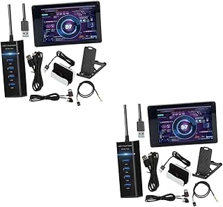 2Pcs PC Tela Secundária Do Computador Mini Monitor Painel Sensor Mini Display Caixa Do Computador Tela Secundária Monitor De Temperatura Do Computador Monitor USB Monitor De Dados Obuyke