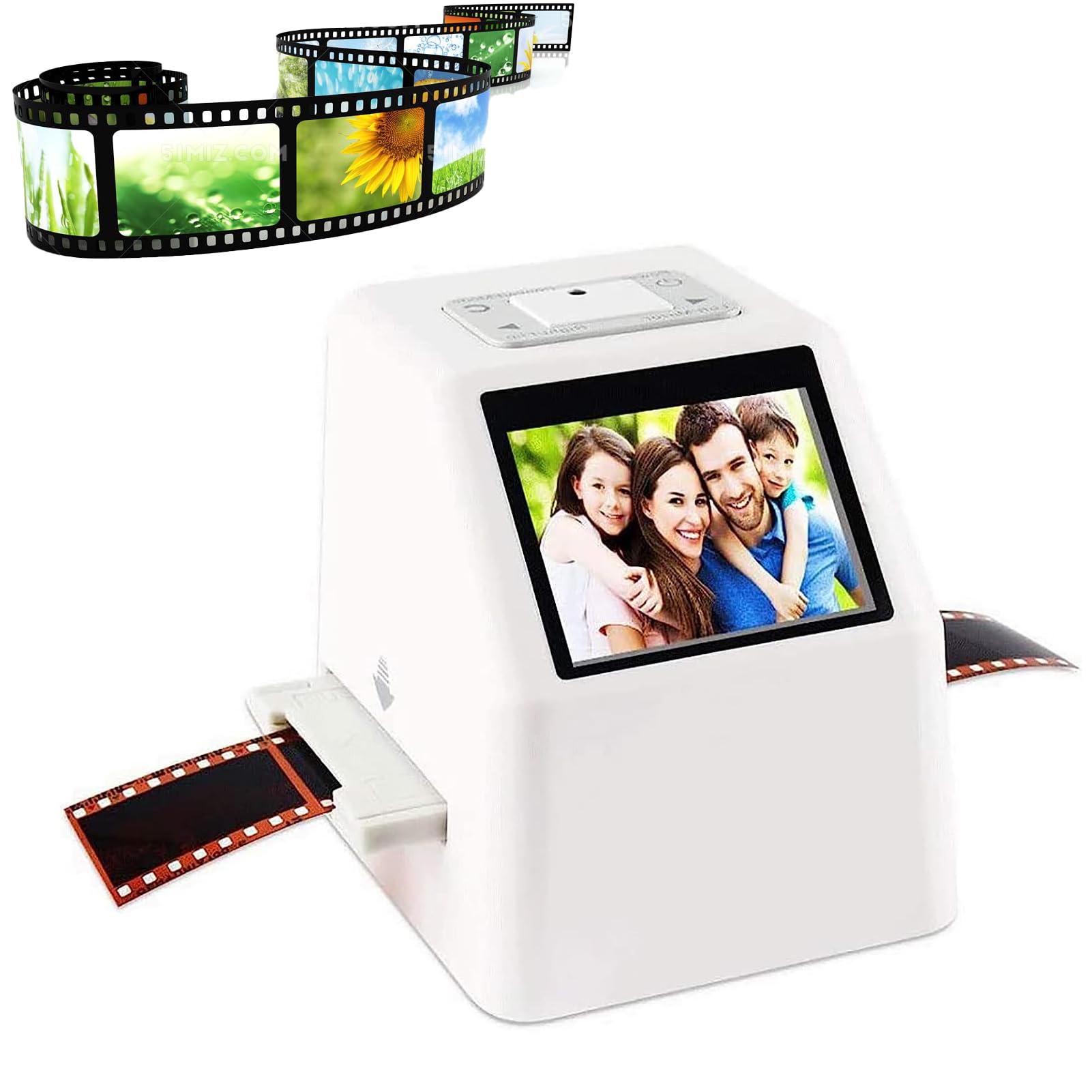 Scanner de films et de diapositives, stockage sur carte SD 32 Go, écran LCD de 2,36 pouces, convertisseur de film diapositive 35 mm/135 mm, prend en charge l'édition et la lecture