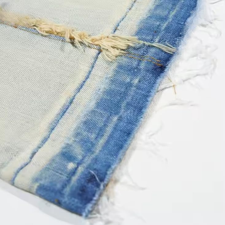 Men's Slim-fit Mid-Rise Denim Straight-Leg Fringed Pants Casual Retro Men's Jeans4