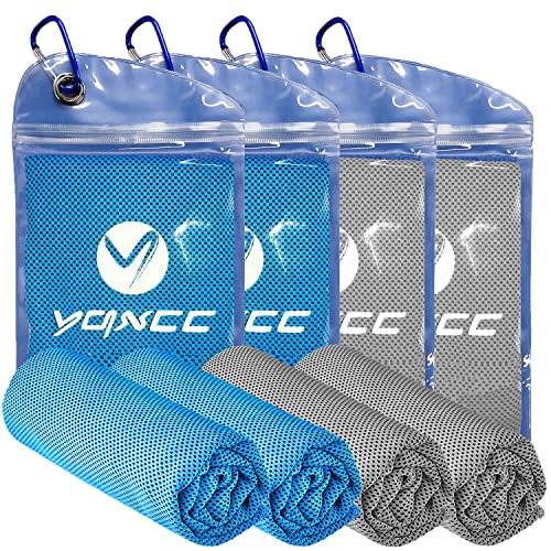 Image of YQXCC 4 Pack Cooling Towels (47 inchx12 inch), Ice Cool Towels for Neck & Face