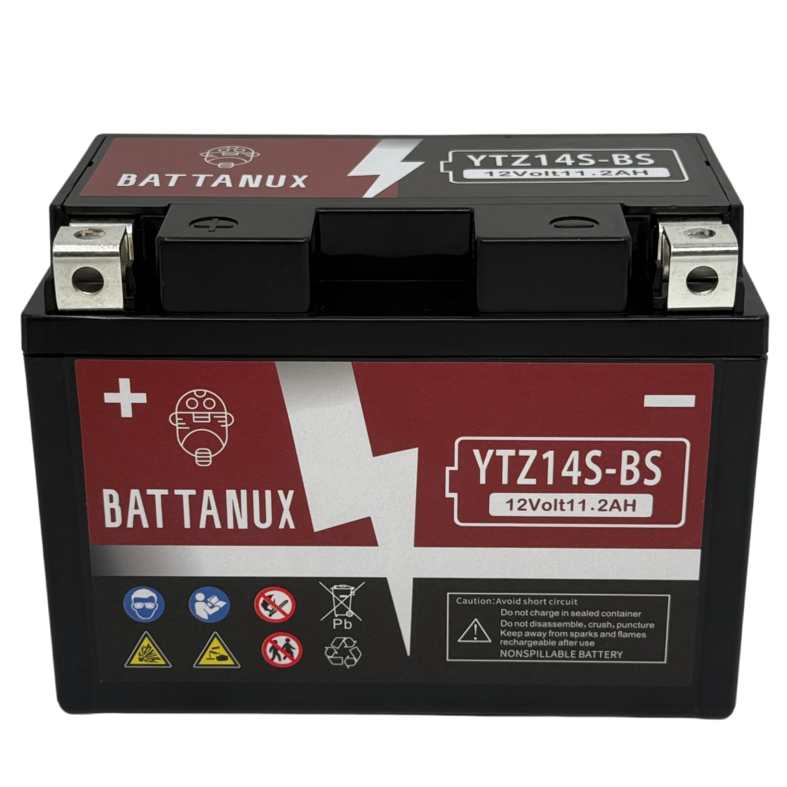 YTZ14S-BS Batterie Moto 12V 11.2Ah AGM – Haute Capacité, Sans Entretien, Anti-Fuite, Prête à l’Emploi pour Moto, ATV & UTV