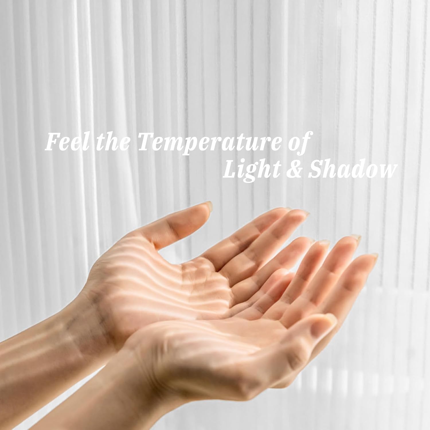 Window Blinds for Home Alternative: White Sheer Curtain Self-Adhesive Gauze, Light-Filter Privacy, No-Drill Portable (44" W x 72" L,White,2 Panels)