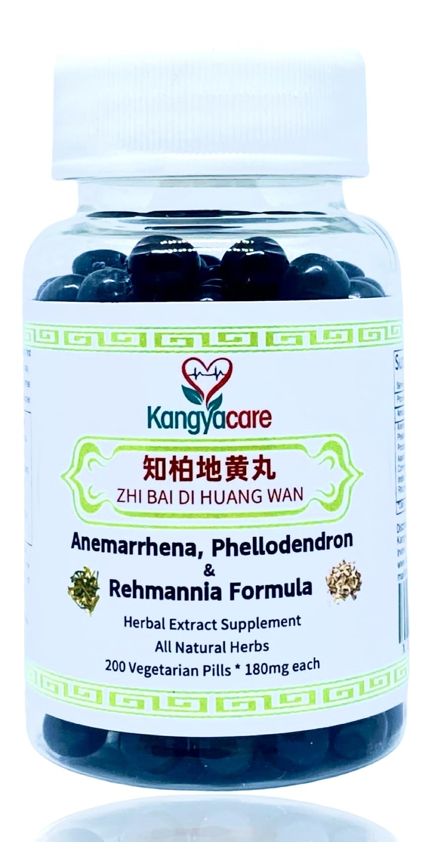 Zhi Bai Di Huang Wan 知柏地黄丸- Anemarrhena, Phellodendron & Rehmannia Formula - Nourish Yin, Lower Pathogenic Fire, Reduce Excessive Heat - All Natural Herbs - 200 Ct
