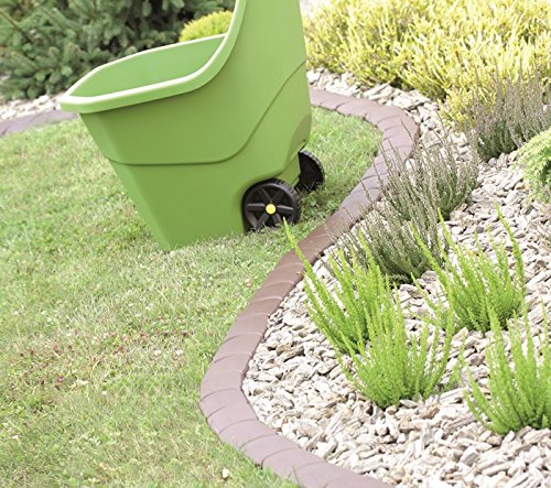Palisade Rasenkante 3,8m Garten Beetumrandung Beeteinfassung flexibel IPAK1 anthrazit wetterfest PP Kunststoff 32 Module mit Bodendorn für Beete Wege Rasenbegrenzung