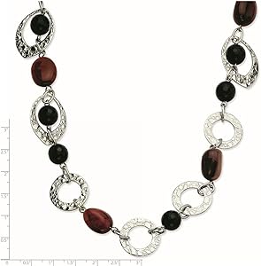 ●ACHA● Greslin Raw Stone Layered Necklace Blue AC23FW03 Blue Topaz Layered Necklace Sterling Silver/10K Rose Gold