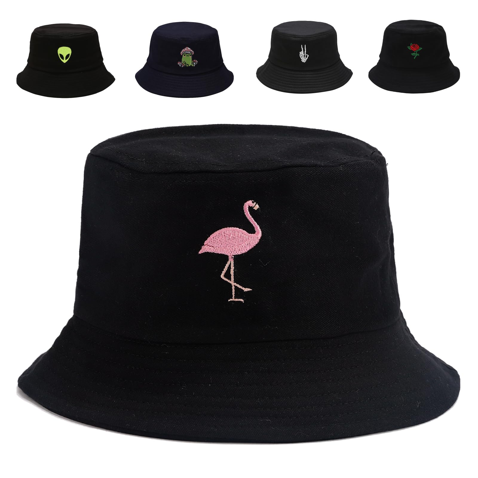 Cotton Bucket Hat for Women Men Summer Travel Sun Beach Bucket Cap, Unisex Outdoor Fisherman Hat