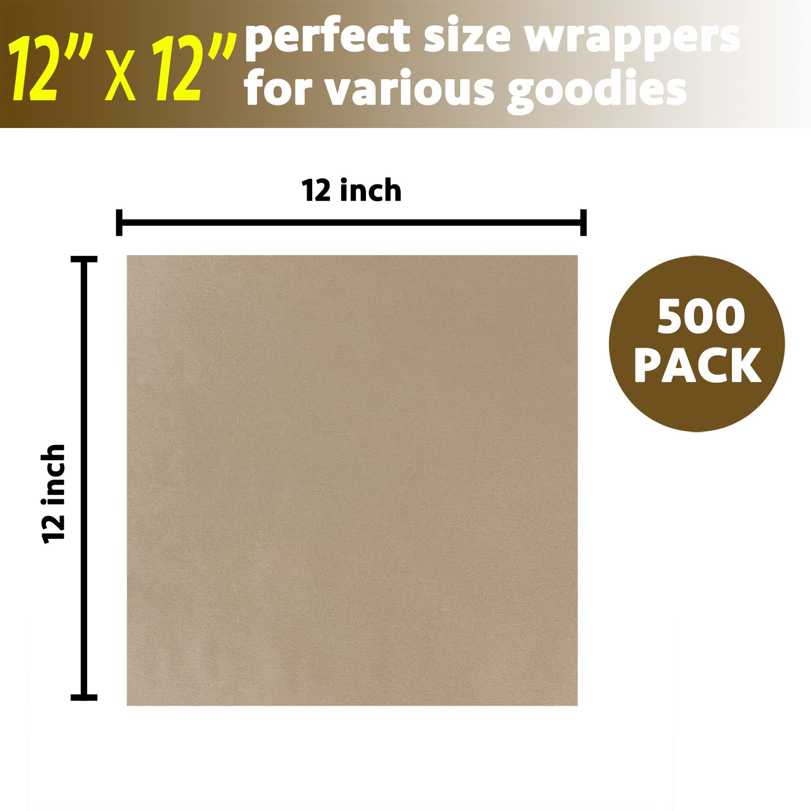 CAMKYDE Deli Paper Sheets 12 x 12 pulgadas, 500 unidades, papel de regalo ecológico a prueba de grasa