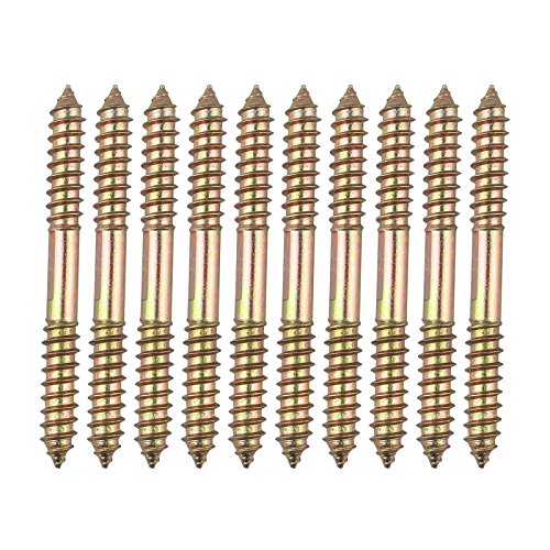 HALJIA 10 boulons de fixation pour meuble Cheville - M8 x 80 MM à tête double extrémité - Bois à bois Cover