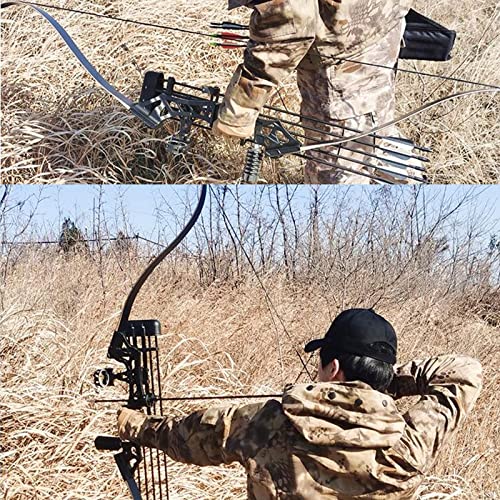 D&Q 58'' Recurve Archery Bow And Arrow Set For Adults Beginners, Black Hunter Aluminum Alloy Takedown Bow For Right Hand(30-70Lb) #TOP2