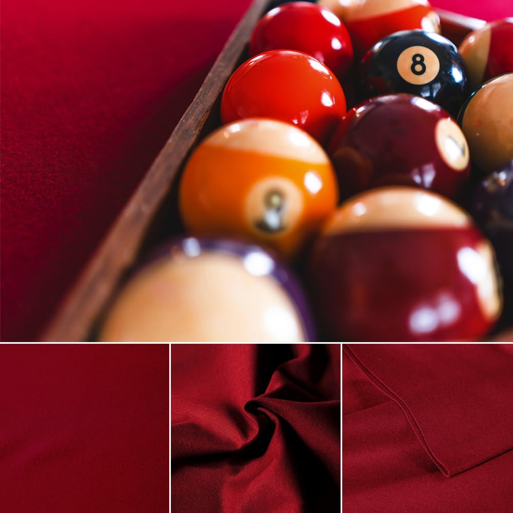 Metaball Professional Pre Cut Pool Table Felt Cloth with 6 PCS Bottom Cloth - Choose for 7, 8 or 9 Foot Table, 7 Colours for Choice (for 7 Fool Table, Red Wine)