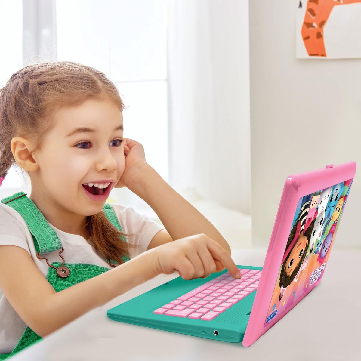 LEXIBOOK, Gabby JC598GDHi2LXB - Ordinateur éducatif bilingue Anglais/Espagnol, 124 activités linguistiques, écriture, mathématiques, logique, Musique et Jeux - Rose/Bleu