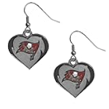 NFL Tampa Bay Buccaneers Heart Dangle Earrings, Team Colors,One Size