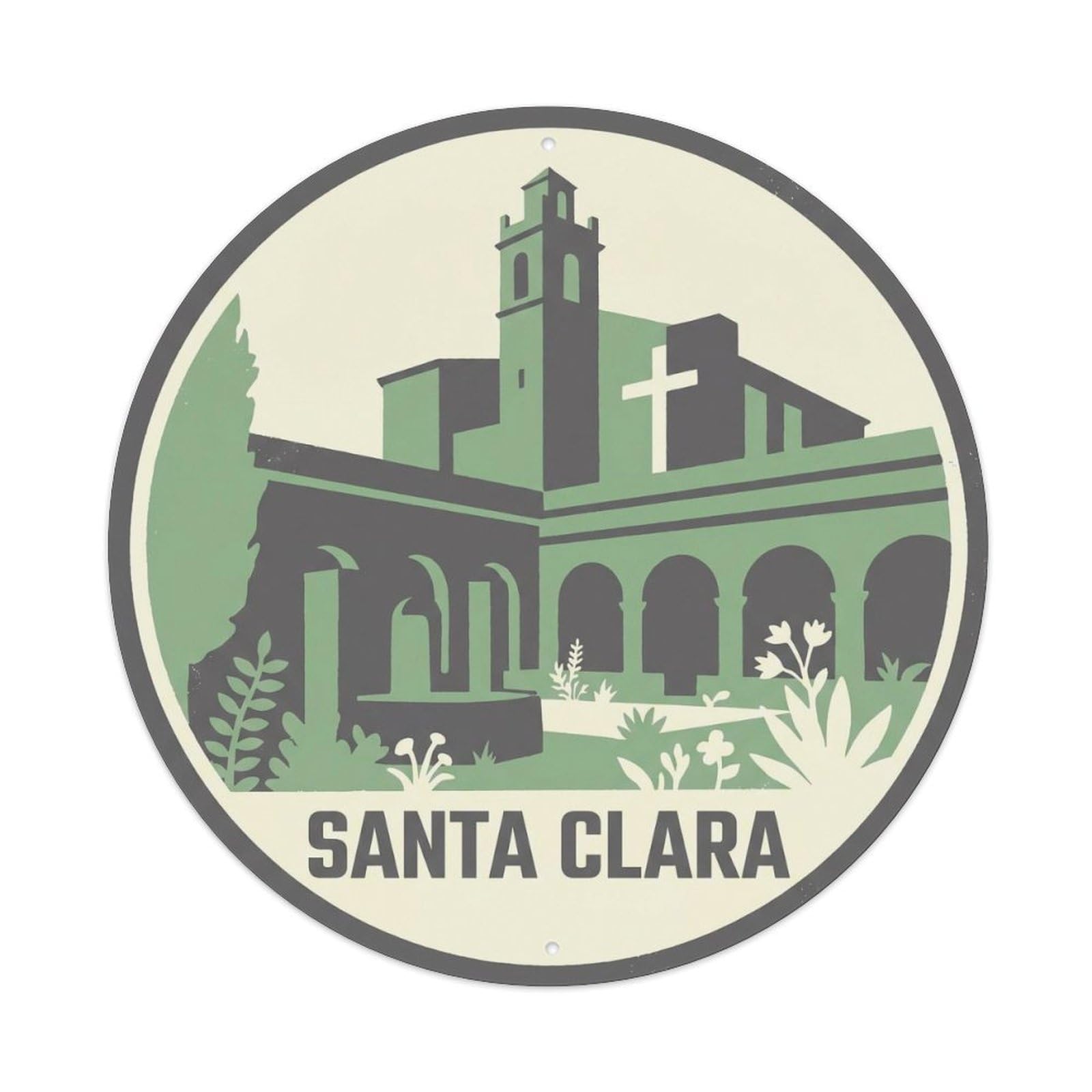 Olhnbad Style Santa Clara Convent Mallorca Historic Sanctuary Metal Tin Sign