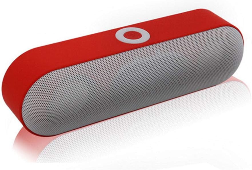 Bluetooth Speaker with Built in FM Radio, Aux & Microphone | 24-Hour Playtime Bluetooth Speaker with 10W Dual-Driver Portable Wireless Speakers,Red