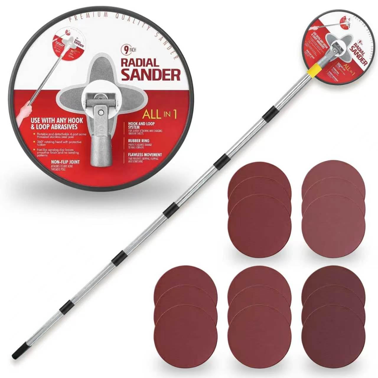 9 Inch Drywall Sander Pole Kit - Extend Your Reach! -1
