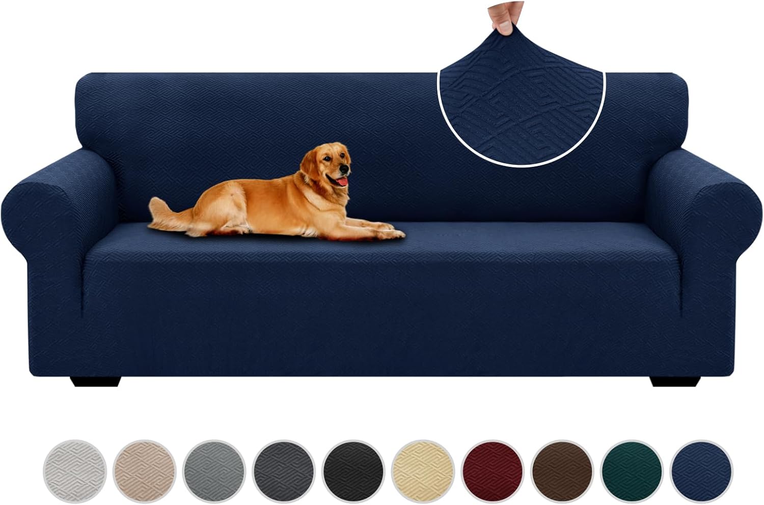 OUWIN 2023 Newest Stretch Couch Covers for 3 Cushion Couch 1 Piece Sofa