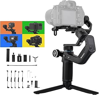 FeiyuTech SCORP Mini [Official] 4 in 1 Gimbal, 3-Axis Gimbal Stabilizer for Gopro,Smartphone, Action Camera and Mirrorless Camera,with Sling Handgrip and OLED Screen