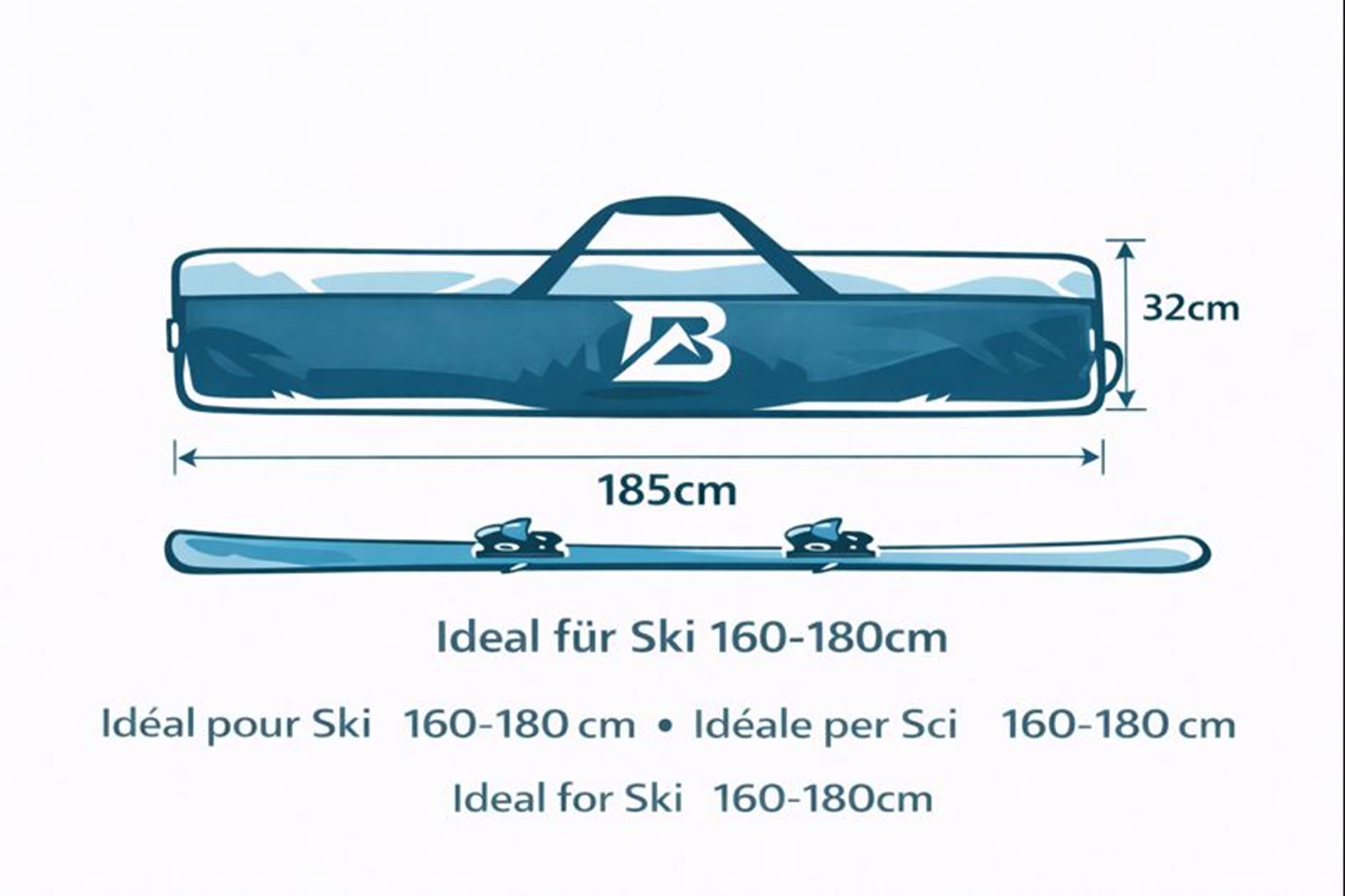 BJERG Sac de ski et sac à chaussures imperméable – Ensemble transport ski – Fabriqué en UE