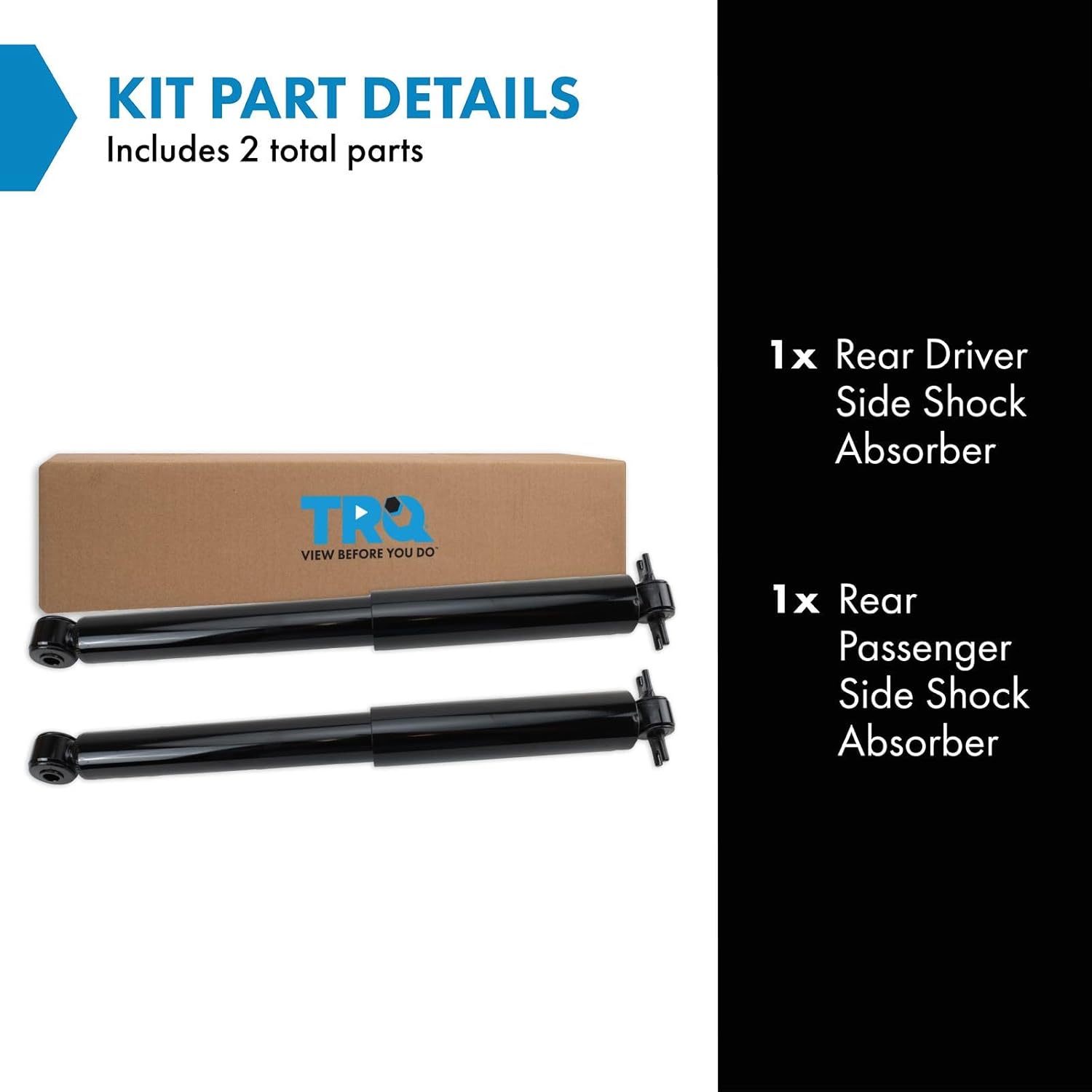 TRQ Rear Shock Absorber Set Compatible with 2003-2014 Chevrolet Express 1500 2006-2022 Express 3500 GMC Savana 1500 Savana 3500