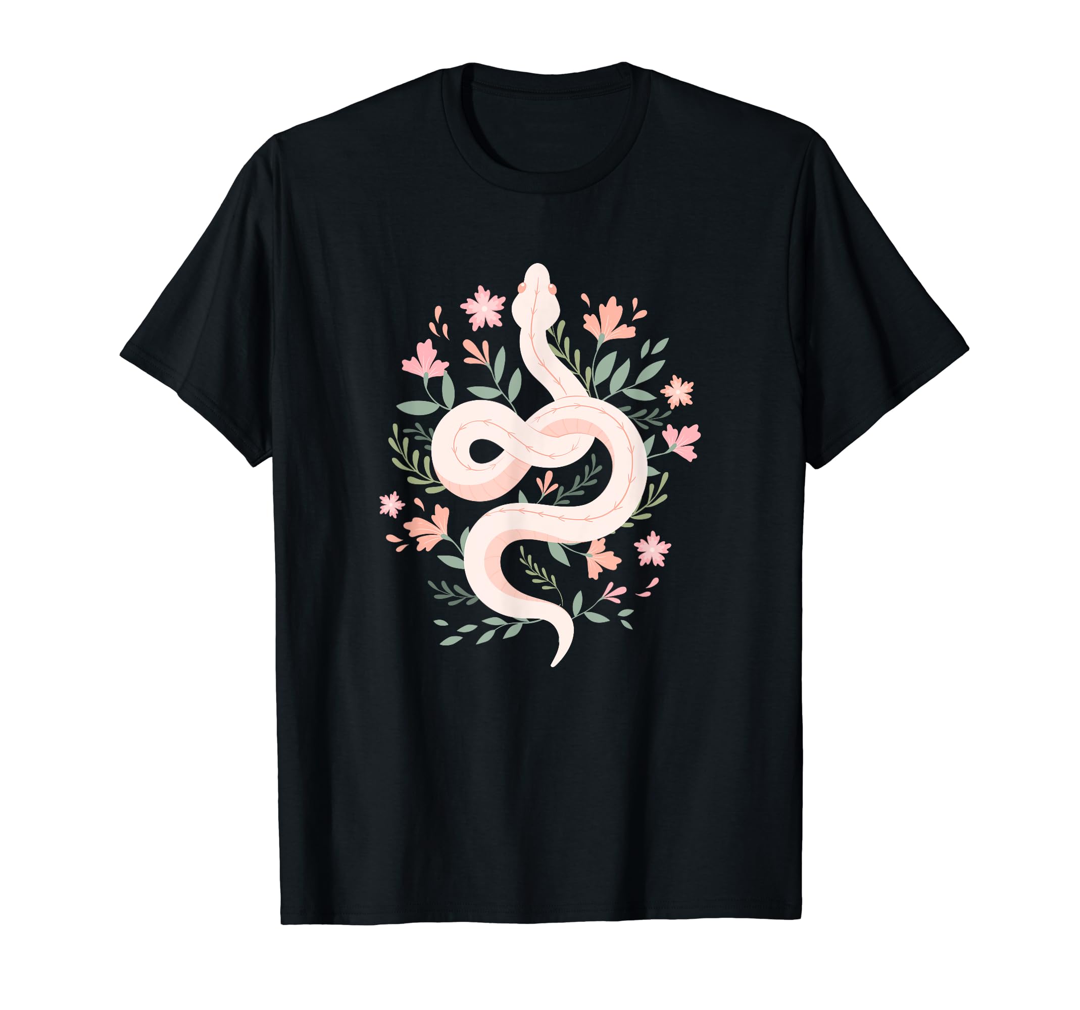 Cute Snake Pastel Goth Punk ApparelAesthetic Graphic Tees Mystical Snake Flower Pastel Goth T-ShirtOEKO-TEX STANDARD 100