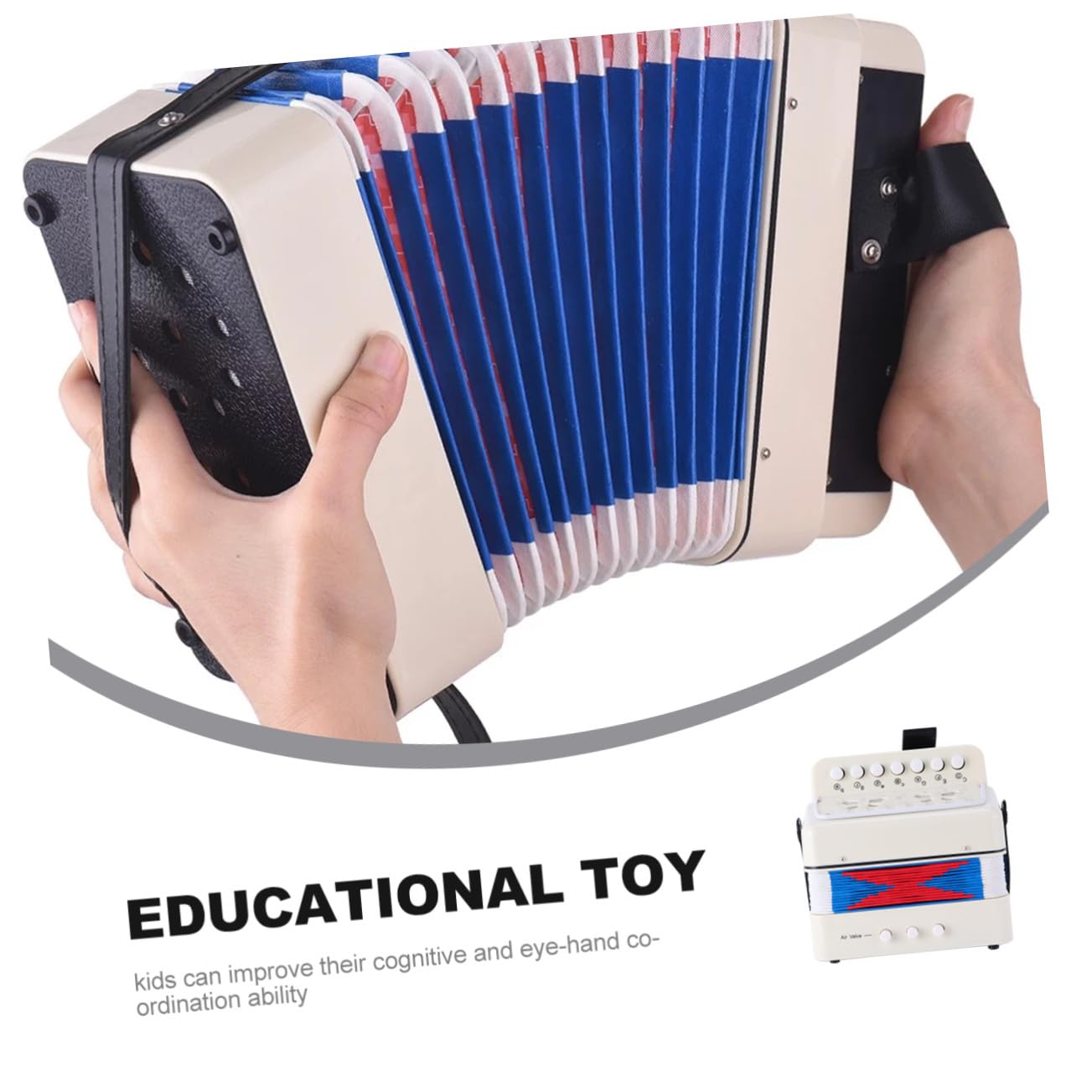 Mini Acordeón para Material Abs y Metal Juguete Musical Educativo para Principiantes Instrumento Didáctico para Desarrollo Creativo Infantil