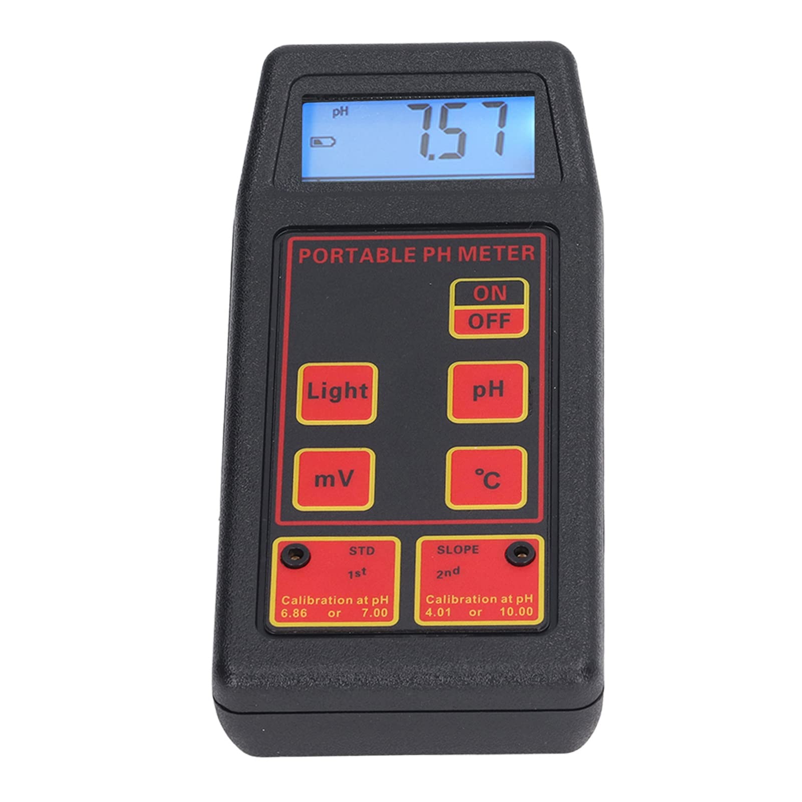 Yctze Probador de Calidad de 4 Dígitos con Pantalla Grande para Medición PH y Temperatura: Solución Prueba Precisa, Portátil y Versátil (Electrodo de PH ORP)