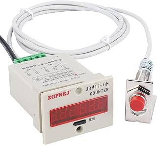 DROK Auto Digital Counter, 0-999999 Tally Counter Panel Gauge, 6 Digits Mini Customer Traffic Counter, Electronic Totalizer with Photoelectric Switch