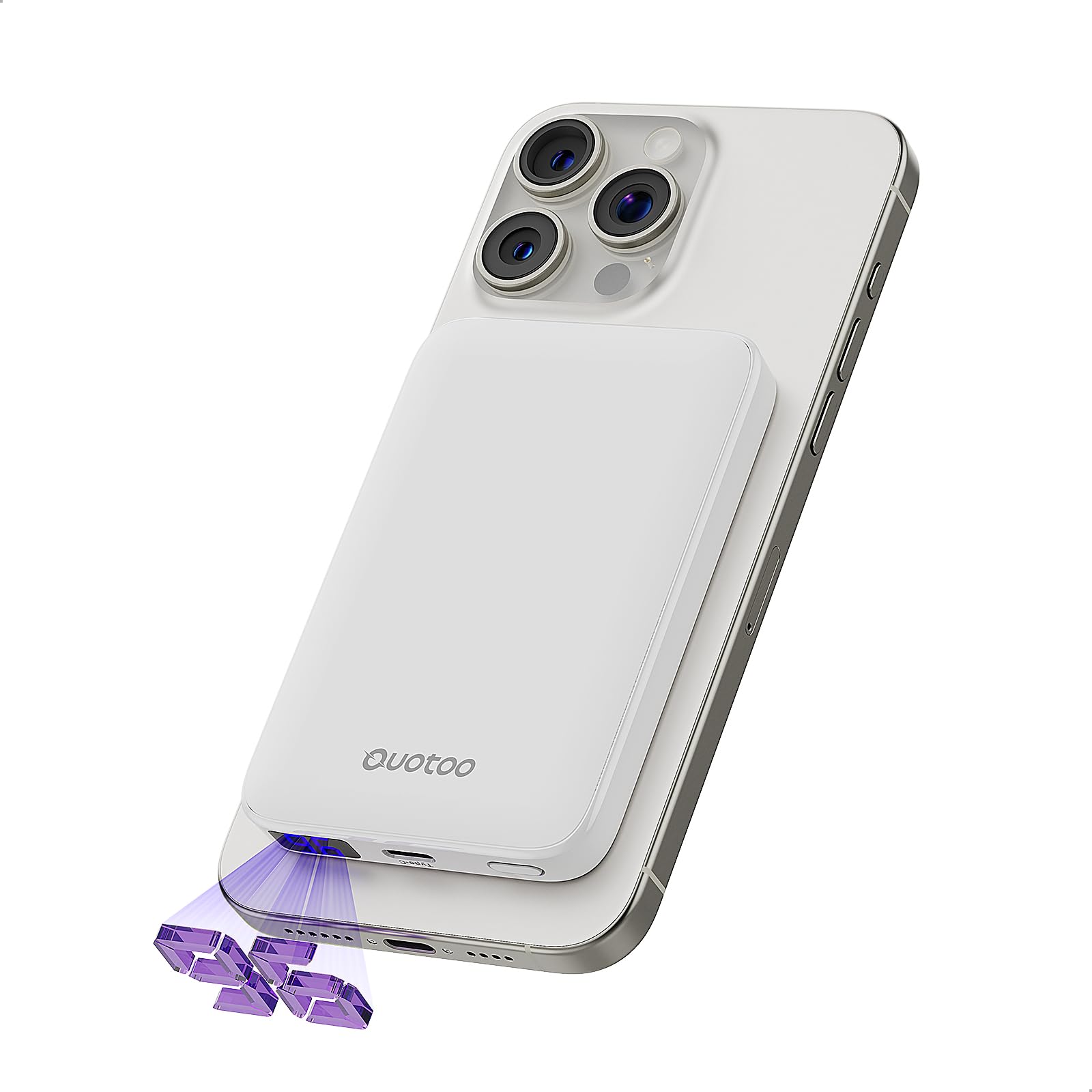 2025 Magnetic Power Bank for iPhone,5000mAh Magsafe Battery Pack with 20w Fast Charging,Slim Magsafe Power Bank USB C in&Out,with LED Display,Wireless Portable Charger for iPhone 16/15/14/13/12 Series