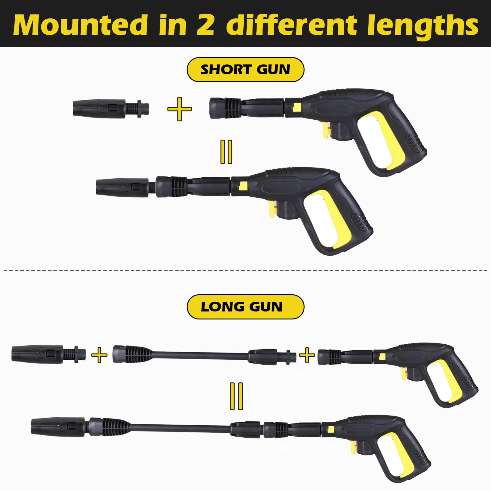 Pistola di ricambio ad alta pressione e pistola spray per Karcher K2 K3 K4 K5 K6 K7 idropulitrice elettrica ad alta pressione, ugello a spruzzo regolabile, Quick Connect 150 Bar