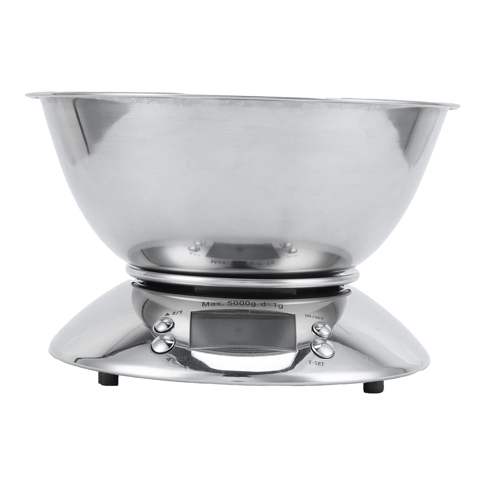 Báscula de Medición de Acero Inoxidable, Báscula de Cocina de Tazón Grande Precisa de 1g-5kg para Cocinar en Casa