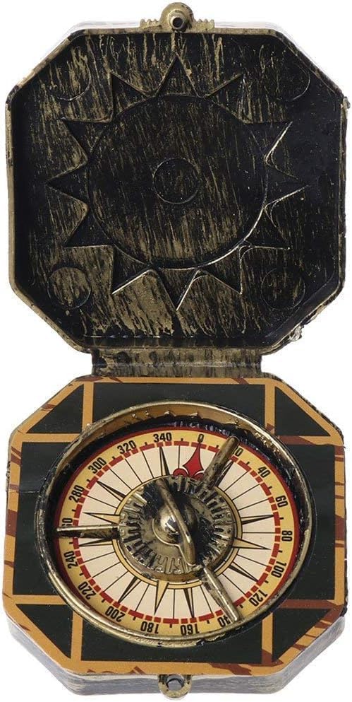 Bronze Compass, Nautical Compass Pirate Captain Costume Halloween Party Cosplay Decoration Deft Design