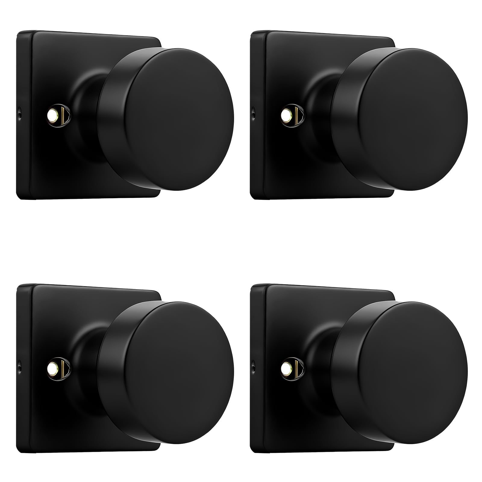 Keyless Door Knobs - Matte Black Privacy Handles -10