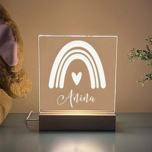 Luz nocturna de arco iris, decoración personalizada para dormitorio de niñas, regalo para ella, cuarto de bebé, habitación bohemia, decoración