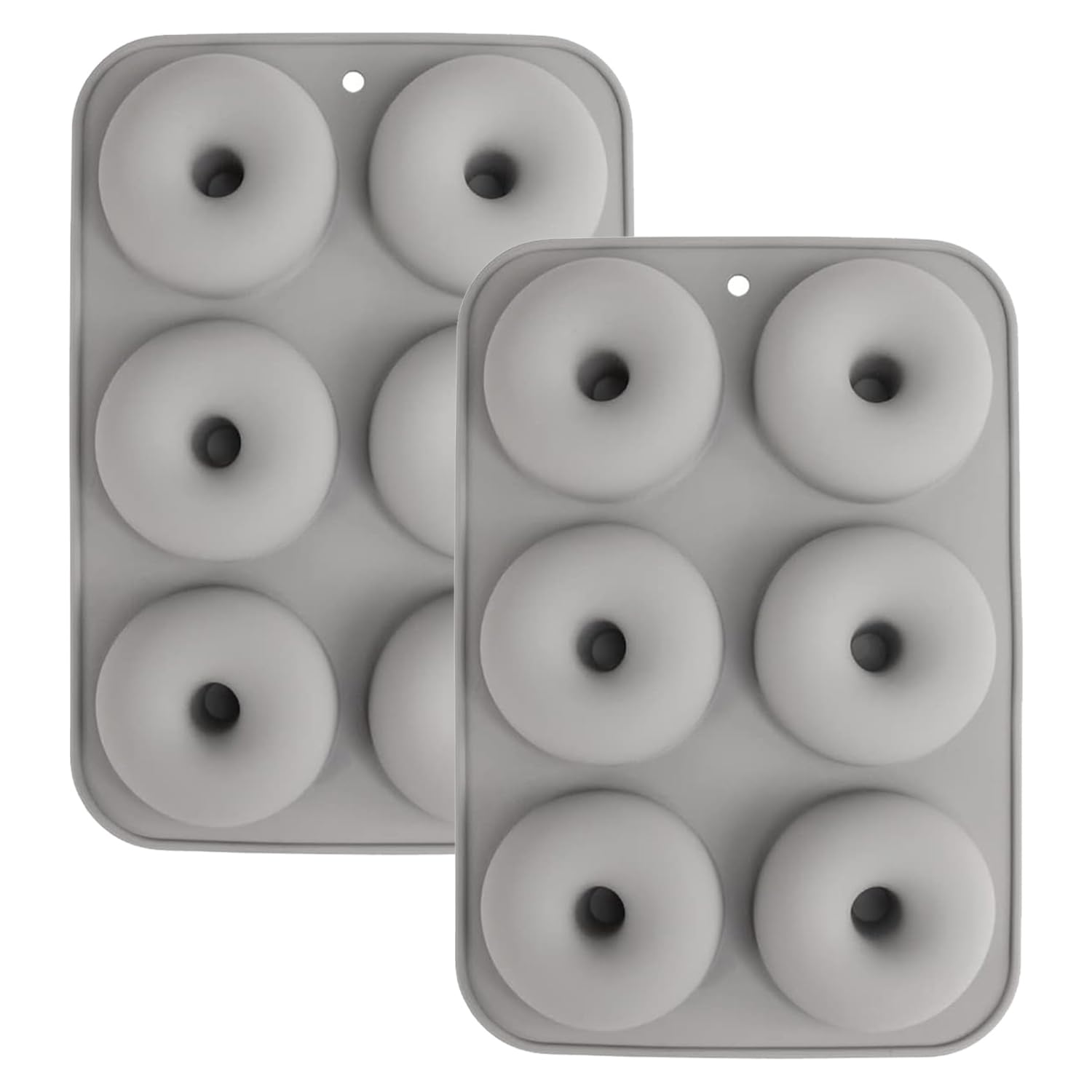 YXHZVON 2 stuks siliconen donutvorm, donutbakplaat met 6 holtes